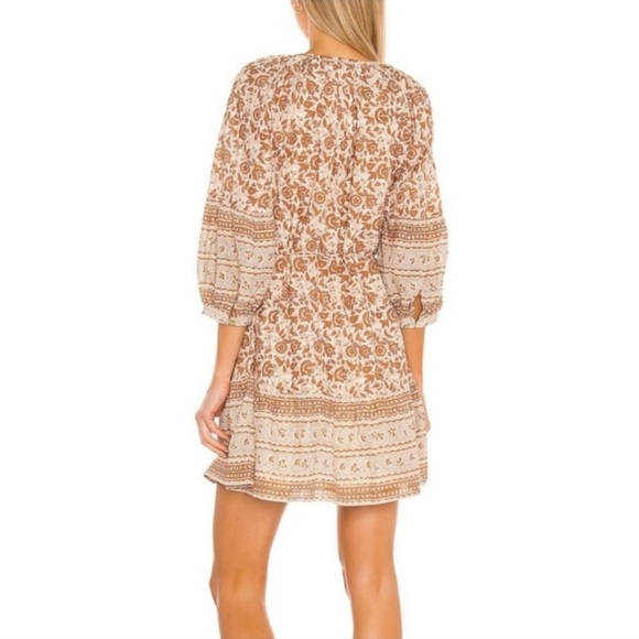 BOGO! Cleobella Rosy Block Print Cotton Mini Dress Tan Size Small - Picture 3 of 11